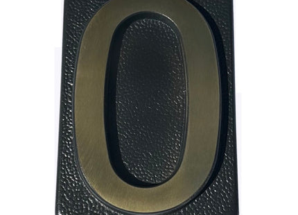 ALUBOX NUMERO CIVICO "0" IN OTTONE PER TARGA GRIGIO/OTTONE LUCIDO