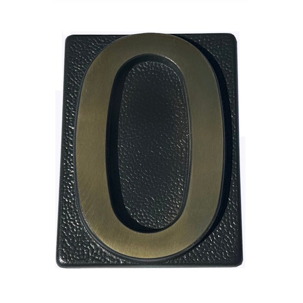 ALUBOX NUMERO CIVICO "0" IN OTTONE PER TARGA GRIGIO/OTTONE LUCIDO