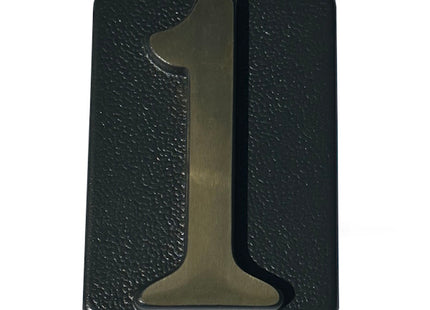 ALUBOX NUMERO CIVICO "1" IN OTTONE PER TARGA GRIGIO/OTTONE LUCIDO