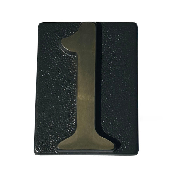 ALUBOX NUMERO CIVICO "1" IN OTTONE PER TARGA GRIGIO/OTTONE LUCIDO