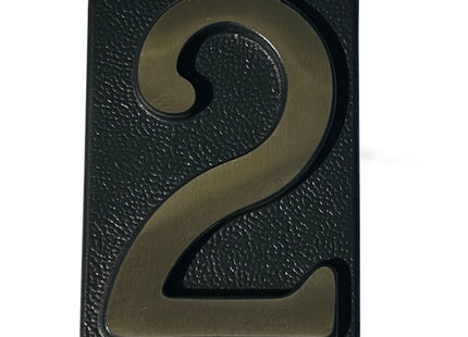 ALUBOX NUMERO CIVICO "2" IN OTTONE PER TARGA GRIGIO/OTTONE LUCIDO