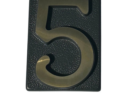 ALUBOX NUMERO CIVICO "5" IN OTTONE PER TARGA GRIGIO/OTTONE LUCIDO
