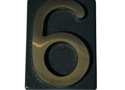 ALUBOX NUMERO CIVICO "6" IN OTTONE PER TARGA GRIGIO/OTTONE LUCIDO