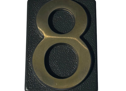 ALUBOX NUMERO CIVICO "8" IN OTTONE PER TARGA GRIGIO/OTTONE LUCIDO