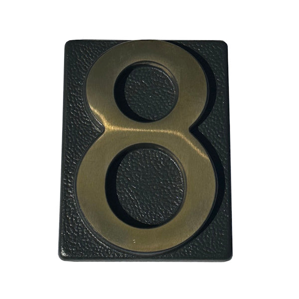 ALUBOX NUMERO CIVICO "8" IN OTTONE PER TARGA GRIGIO/OTTONE LUCIDO