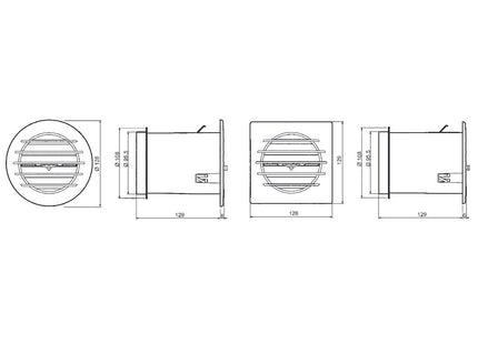 LA VENTILAZIONE GRIGLIA CON VALVOLA TERMOSTATICA QUADRA COLORE BIANCO