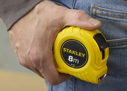 STANLEY FLESSOMETRO IN ABS ANTIURTO MT 8 NASTRO MM25