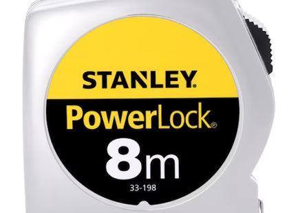 STANLEY FLESSOMETRO POWERLOCK CASSA IN ABS CROMATO MT 8 NASTRO MM25