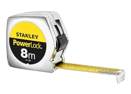 STANLEY FLESSOMETRO POWERLOCK CASSA IN ABS CROMATO MT 8 NASTRO MM25