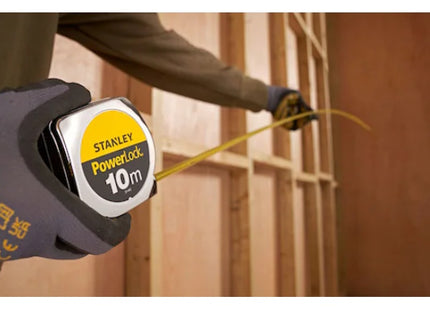STANLEY FLESSOMETRO POWERLOCK CASSA IN ABS CROMATO MT10 NASTRO MM25