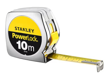 STANLEY FLESSOMETRO POWERLOCK CASSA IN ABS CROMATO MT10 NASTRO MM25