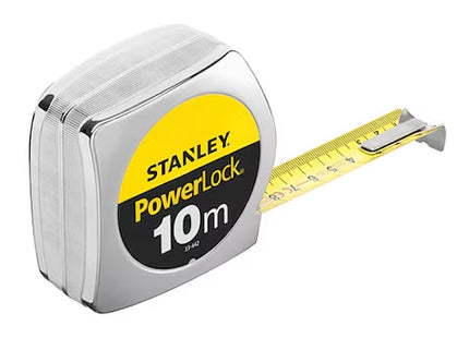 STANLEY FLESSOMETRO POWERLOCK CASSA IN ABS CROMATO MT10 NASTRO MM25