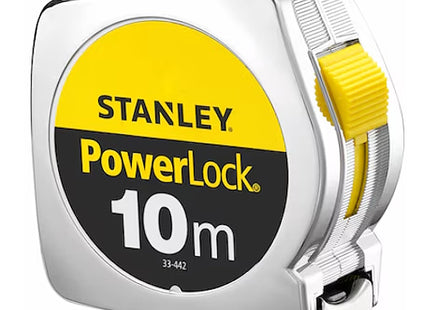 STANLEY FLESSOMETRO POWERLOCK CASSA IN ABS CROMATO MT10 NASTRO MM25