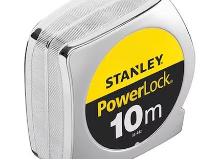 STANLEY FLESSOMETRO POWERLOCK CASSA IN ABS CROMATO MT10 NASTRO MM25