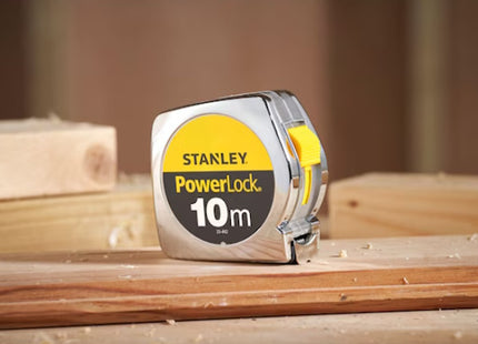 STANLEY FLESSOMETRO POWERLOCK CASSA IN ABS CROMATO MT10 NASTRO MM25