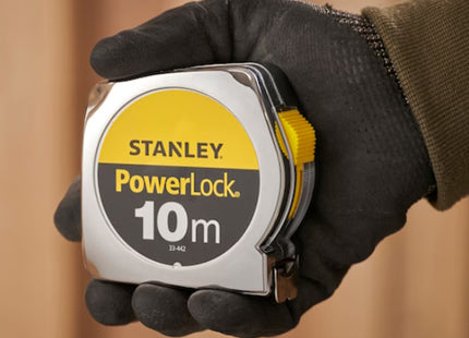 STANLEY FLESSOMETRO POWERLOCK CASSA IN ABS CROMATO MT10 NASTRO MM25