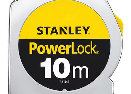 STANLEY FLESSOMETRO POWERLOCK CASSA IN ABS CROMATO MT10 NASTRO MM25