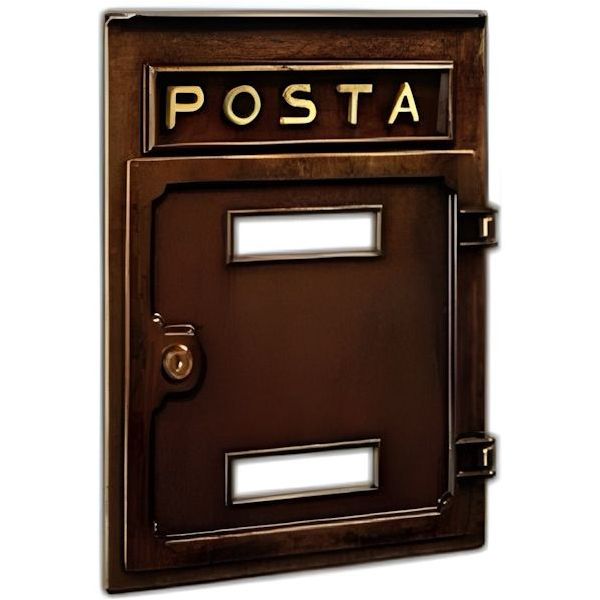 SILMEC FRONTALE CON PORTA E BUCA LETTERE IN OTTONE ANTICO MM290X370