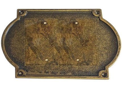 SILMEC PLACCA PORTANUMERO E LETTERA IN OTTONE ANTICO