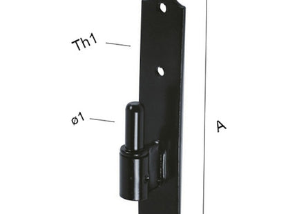 OM4 CARDINE SU LAMA MM190X45X4 PERNO D.MM14 RIALZO MM14 NERO