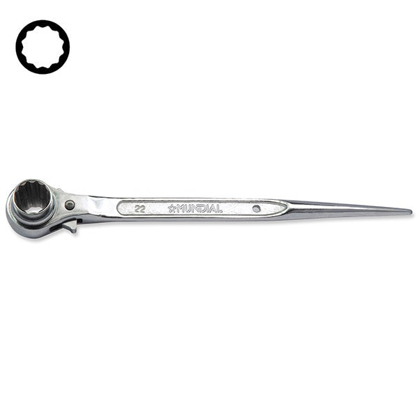 MUNDIAL ART.1053 CHIAVE A CRICCHETTO REVERSIBILE PER PONTEGGI MM21X22