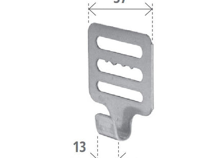 BOLIS GANCIO 3 FERITOIE ZINCATO PER RULLO IN LEGNO TAPPARELLE CONF.PZ10