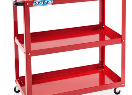 OMCN CARRELLO PORTA ATTREZZI A 3 RIPIANI SMONTABILE PORTATA KG120 ROSSO