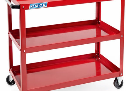OMCN CARRELLO PORTA ATTREZZI A 3 RIPIANI SMONTABILE PORTATA KG150 ROSSO