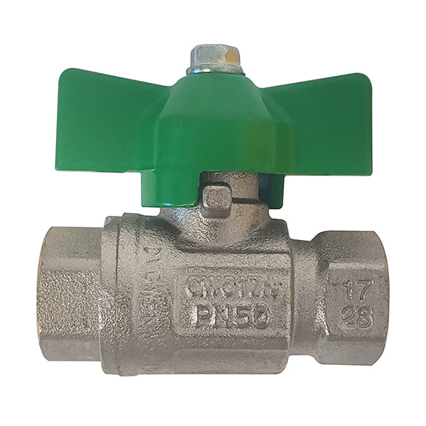 GT COMIS ART 386 VALVOLA A SFERA PER ACQUA IN OTTONE FARFALLA F/F 1/4"