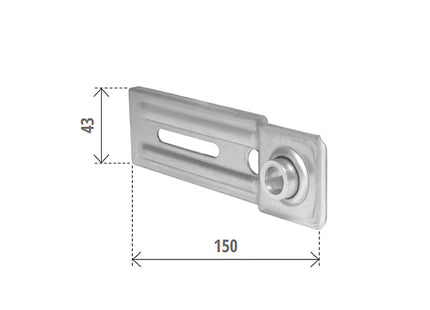 BOLIS BANDIERINA FISSA CON CUSCINETTO PASSO MM.43 PER RULLO TAPPARELLE