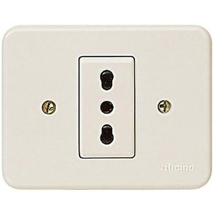 BTICINO DOMINO PRESA BIPASSO 2P+T 10/16A AVORIO