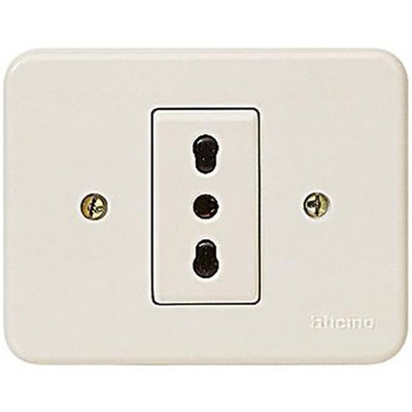 BTICINO DOMINO PRESA BIPASSO 2P+T 10/16A AVORIO*