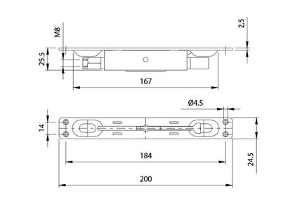 COMUNELLO CATENACCIO AD INCASSO DOPPIA MANDATA LEVA OTTONE ART.700Z