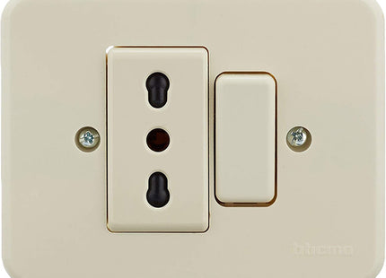 BTICINO DOMINO 1 DEVIATORE UNIPOLARE 6A+1 PRESA BIPASSO 2P AVORIO