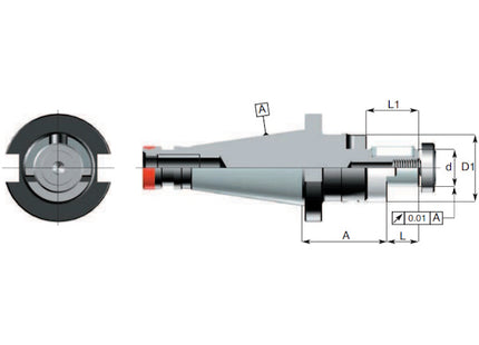 DELTA PORTAFRESE COMBINATO A CONO DIN2080 A=50