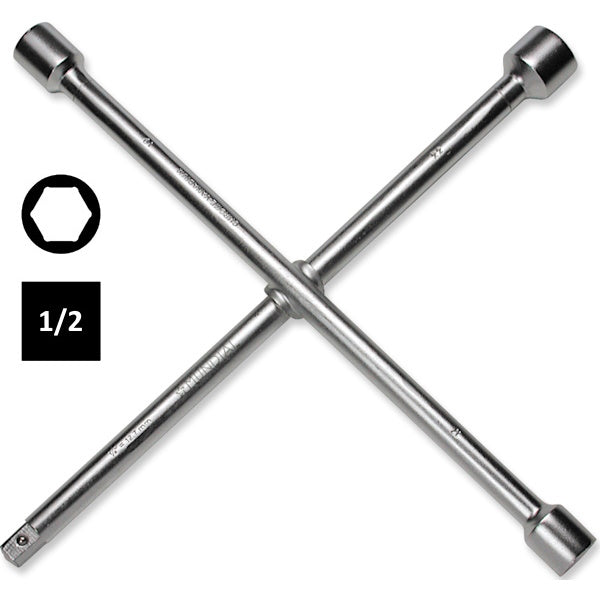 MUNDIAL ART.1336 CHIAVE A CROCE PER DADI RUOTE MM17X19X22X1/2"