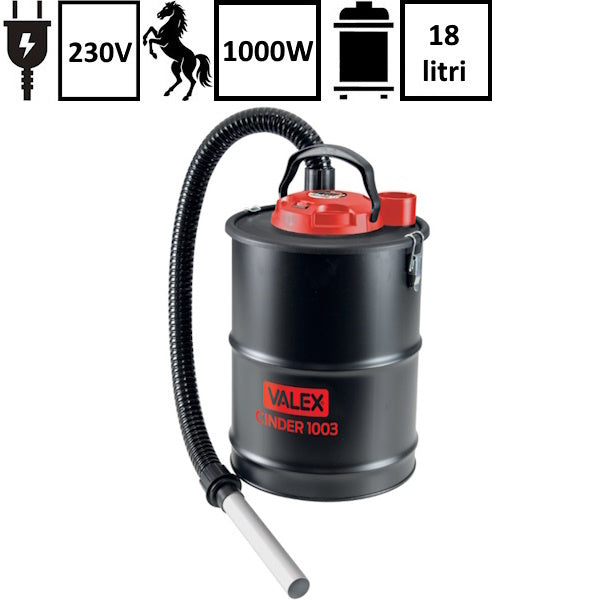 VALEX ASPIRATORE PER CENERE CINDER 1003 DA LT 18 POTENZA MOTORE 1000W