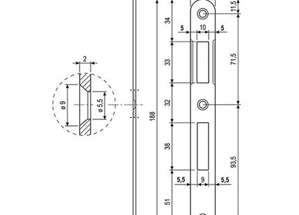 AGB CONTROPIASTRA PER SERRATURE AGB PATENT PICCOLA ART.00570