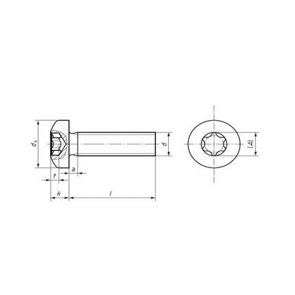 VITE TC TORX IN ACCIAIO INOX A2 UNI 7687 DIN 7985 ISO 14583