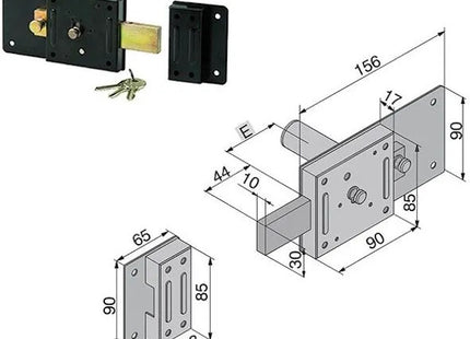 WELKA FERROGLIETTO APPLICARE 4 MANDATE CILINDRO MM50 ENTRATA MM45 DX