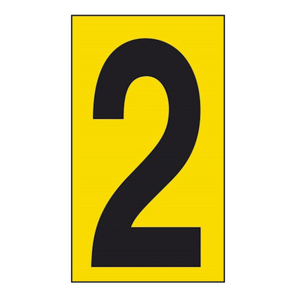 NUMERO ADESIVO NERO FONDO GIALLO MM 56X100