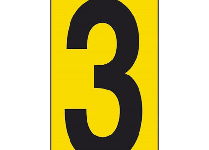 NUMERO ADESIVO NERO FONDO GIALLO MM 60X 34 CONF.DA PZ10