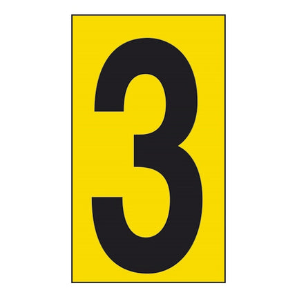 NUMERO ADESIVO NERO FONDO GIALLO MM 56X100