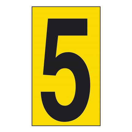 NUMERO ADESIVO NERO FONDO GIALLO MM 56X100