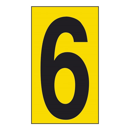 NUMERO ADESIVO NERO FONDO GIALLO MM 56X100