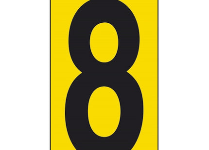 NUMERO ADESIVO NERO FONDO GIALLO MM 56X100