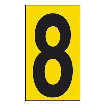 NUMERO ADESIVO NERO FONDO GIALLO MM 56X100