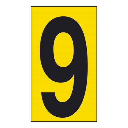 NUMERO ADESIVO NERO FONDO GIALLO MM 56X100