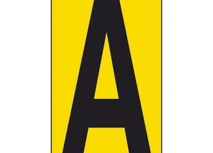 LETTERA ADESIVA NERA FONDO GIALLO MM 56X100