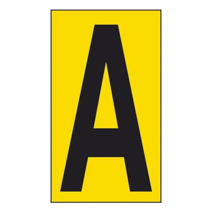 LETTERA ADESIVA NERA FONDO GIALLO MM 56X100